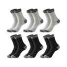 Meias Esportivas Masculinas Pretas De Algodão, 6 Pares, Quentes, Longas, Para Caminhada, Corrida E