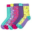 Meias Femininas 85% Algodão Sem Costura Kit 5 Pares Estampa Náutica Tamanho 36-40 (EU) Anemoss