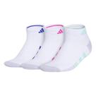 Meias femininas Adidas almofadadas, decotadas, 3 pares, médias