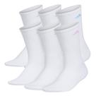Meias femininas adidas Athletic Cushioned Crew, 6 pares, brancas