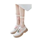 Meias Femininas Coloridas com Nervuras Elásticas - 5 Pares de Meias Curtas Respiráveis
