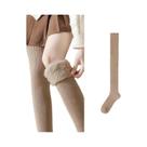 Meias Femininas De Caxemira Altas, Forradas Com Pelúcia, Quentes E Grossas Para O Inverno, Acima Do