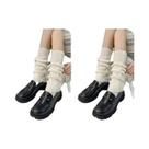 Meias Femininas De Cor Sólida Estilo Harajuku, 2 Pares, Tendência Outono Inverno, Estilo Colegial