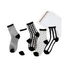 Meias Femininas De Malha Transparente, 5 Pares, Renda De Cristal Transparente, Ultrafina, Elástica,