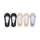 Meias Femininas De Verão Com Renda Fina E Flor, Invisíveis, Antiderrapantes, Macias, 5 Pares