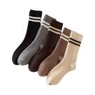 Meias Femininas Listradas Da Moda, Pacote Com 5 Pares, JK Fashion, Esportivas, Para Uso Diário,