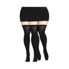 Meias Femininas plus Size Respiráveis Transparentes Pretas De Cor Sólida Até a Coxa Meias Femininas plus Size Respiráveis Transparentes Pretas De Cor Sólida Até a Coxa