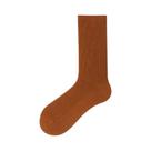 Meias Femininas Quentes De Inverno, Cor Sólida, Estilo Coreano, Cano Médio, Casuais, Com Efeito
