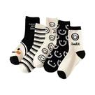 Meias Femininas Quentes De Lã Coral Com Estampa De Animais, Comprimento Médio, 5 Pares Para O