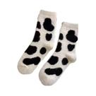 Meias Femininas Quentes De Pelúcia Com Estampa De Vaca, 2 Pares, Macias, Confortáveis, Casuais, Para Meias Femininas Quentes De Pelúcia Com Estampa De Vaca, 2 Pares, Macias, Confortáveis, Casuais, Para