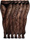 Meias Fishnet Thigh High Ramede para mulheres, 6 pares pretas