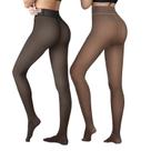 Meias forradas de lã Caprilite para mulheres, 2 pares