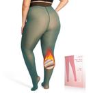 Meias forradas de lã UISLII Plus Size para mulheres verdes escuras XXL