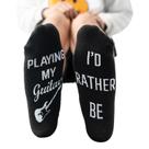 Meias Funny Guitar Lover Cotton-Blend Music Crew pretas