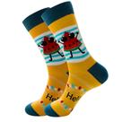 Meias Funny Watermelon Character Cotton Crew para adultos, 5 pares