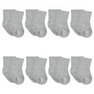 Meias Gerber Baby Boys, pacote com 8 unidades, à prova de agitação, cinza 6-12 m