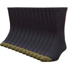 Meias GOLDTOE 656S Cotton Crew Athletic Pretas, 12 Pares, XL