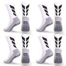 Meias Grip Socks MENDENG Socks antiderrapantes para homens brancas, pacote com 4 Meias Grip Socks MENDENG Socks antiderrapantes para homens brancas, pacote com 4