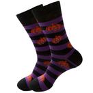 Meias Halloween Pumpkin Cotton Crew para adultos roxas x5