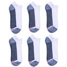 Meias Hanes Max Almofadadas Cano Baixo 6 Pares Branco/Cinza 6-12