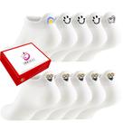 Meias IBEILLI, fofas femininas, 10 pares de algodão kawaii, decotadas