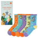 Meias Infantis Kit 5 Pares Em Tecido Macio E Durável Jungle Friends Milk&Moo Tam 27-30