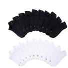 Meias Invisíveis K BELL Femininas 10 Pares Preto e Branco Meias Invisíveis K BELL Femininas 10 Pares Preto e Branco