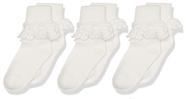 Meias Jefferies Socks Jeffries Newborn Misty Ruffle 3 pares