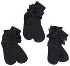 Meias Jefferies Socks Misty Ruffle Turn Cuff para meninas, pacote com 3
