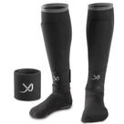 Meias Manguito de Futebol LUX Sports Médio Preto com Grip de Silicone