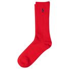 Meias masculinas de algodão POLO RALPH LAUREN vermelhas 6-12