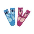 Meias Masculinas De Cano Médio 2 Pares Com Desenho Animado Stitch De Mãos Dadas DIY Criativas Para