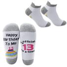 Meias MBMSO Fun de 13º aniversário para meninas, algodão, laranja (2 pares)