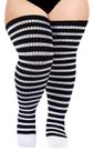Meias Moon Wood Plus Size, coxa até o joelho, algodão