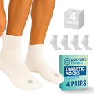 Meias para diabéticos Doctor's Choice Masculina branca, 4 pares, Tamanho 10-13 Meias para diabéticos Doctor's Choice Masculina branca, 4 pares, Tamanho 10-13