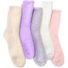 Meias Peludas MOGGEI para Mulheres e Homens Inverno Quentes e Felpudas, Grossas, Confortáveis, Super Macias, de Lã, para Casa, Presente, 5 Pares (Cores Doces, G)