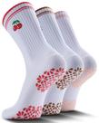 Meias Pilates Grip SITOISBE para mulheres Athletic Crew, pacote com 3