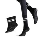 Meias Pilates Grippy Flydo para mulheres, ioga, antiderrapantes, pacote com 2 unidades