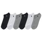 Meias POLO RALPH LAUREN almofadadas de corte baixo, pacote com 6, masculinas 10-13 Meias POLO RALPH LAUREN almofadadas de corte baixo, pacote com 6, masculinas 10-13