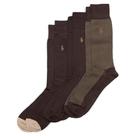 Meias POLO RALPH LAUREN Birdseye Dress Crew, 3 pares, marrons Meias POLO RALPH LAUREN Birdseye Dress Crew, 3 pares, marrons