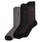 Meias POLO RALPH LAUREN Birdseye Dress Crew 3 pares pretas