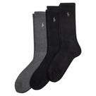 Meias POLO RALPH LAUREN Caneladas Casual Crew, pacote com 3 pares, pacote masculino Meias POLO RALPH LAUREN Caneladas Casual Crew, pacote com 3 pares, pacote masculino