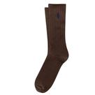 Meias Polo Ralph Lauren Classic Crew para homens marrom escuro
