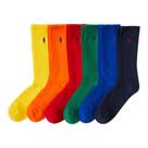 Meias POLO RALPH LAUREN Classic Sport Repreve, pacote de 6 pares masculinas