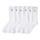 Meias POLO RALPH LAUREN Classic Sport Solid, 6 pares, brancas