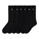 Meias POLO RALPH LAUREN Classic Sport Solid, pacote com 6 pares masculinas