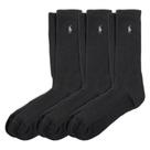 Meias POLO RALPH LAUREN Tech Athletic Crew, pacote com 3, pretas
