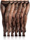 Meias Ramede, 6 pares de meias de Halloween, com estampa de renda Meias Ramede, 6 pares de meias de Halloween, com estampa de renda
