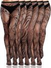 Meias Ramede, 6 pares, laço arrastão com estampa de Halloween, preto