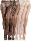 Meias Ramede Halloween Fishnet estampadas, 6 pares, pretas e brancas Meias Ramede Halloween Fishnet estampadas, 6 pares, pretas e brancas